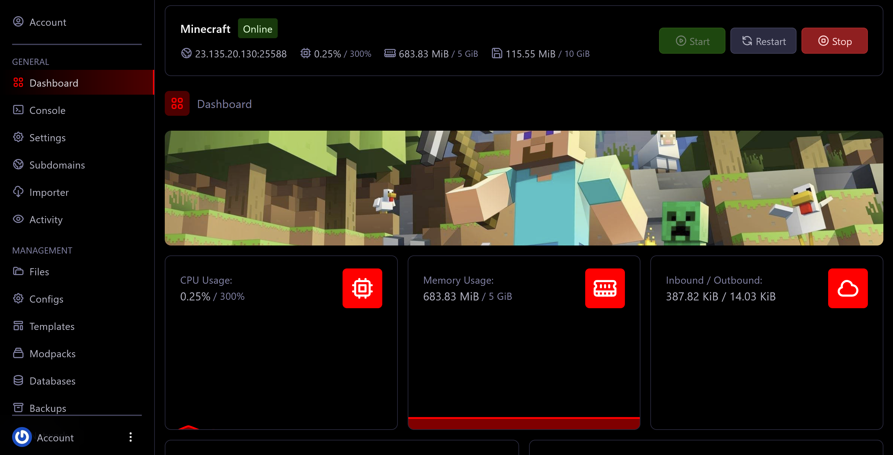 CtrlServers Panel Preview